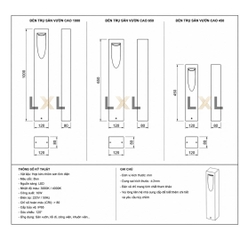 Đèn Trụ Sân Vườn Ô Giọt Nước LL15