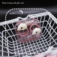 KHAY ĐỰNG LENS TRONG SUỐT GẮN NƠ - GẮN CỪU Kèm dụng cụ đeo lens