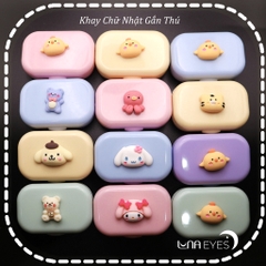 Khay gương mini chữ nhật gắn thú