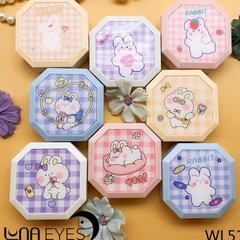 Khay gương Caro hộp vuông cute kèm dụng cụ đeo lens
