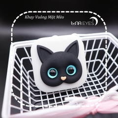 KHAY GƯƠNG HỘP VUÔNG MẶT MÈO Kèm dụng cụ đeo lens
