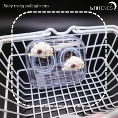 KHAY ĐỰNG LENS TRONG SUỐT GẮN NƠ - GẮN CỪU Kèm dụng cụ đeo lens