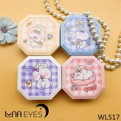 Khay gương Caro hộp vuông cute kèm dụng cụ đeo lens