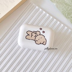 Khay cún nâu cute LUNA EYES kèm dụng cụ đeo