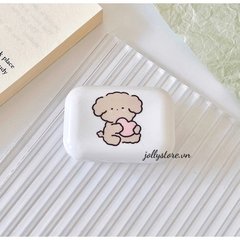 Khay cún nâu cute LUNA EYES kèm dụng cụ đeo