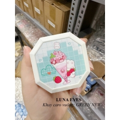 Khay gương Caro hộp vuông cute kèm dụng cụ đeo lens