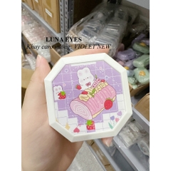 Khay gương Caro hộp vuông cute kèm dụng cụ đeo lens