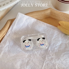 Khay đựng lens trong suốt gắn thú JOLLY xinh xắn kèm dụng cụ đeo