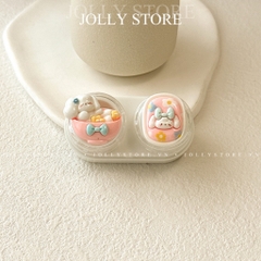 Khay đựng lens dễ thương gắn thú JOLLY kèm dụng cụ đeo