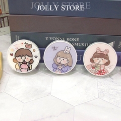 Khay gương bé tròn cute JOLLY đựng lens kèm dụng cụ đeo lens