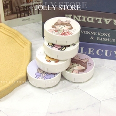 Khay gương bé tròn cute JOLLY đựng lens kèm dụng cụ đeo lens