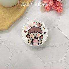 Khay gương bé tròn cute JOLLY đựng lens kèm dụng cụ đeo lens
