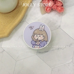 Khay gương bé tròn cute JOLLY đựng lens kèm dụng cụ đeo lens