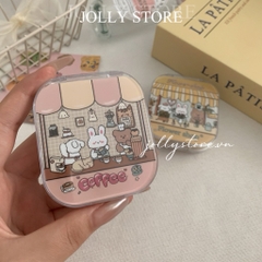 Khay gương đựng lens cute JOLLY kèm dụng cụ đeo