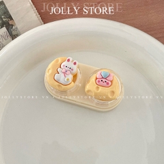 Khay đụng lens xinh xắn gán thú JOLLY kèm dụng cụ đeo