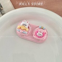 Khay đụng lens xinh xắn gán thú JOLLY kèm dụng cụ đeo