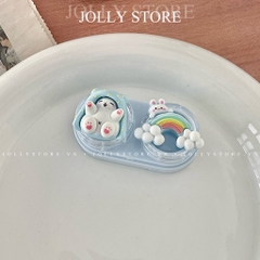 Khay đụng lens xinh xắn gán thú JOLLY kèm dụng cụ đeo
