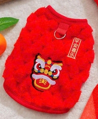 Áo tết tổ ong 3 lỗ đầu lân sz smlxl