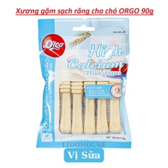 Xương gặm bàn chải Orgo High Calcium Milk vị sữa 90g