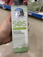 Sữa tắm SOS Chó/Mèo lông thẳng 530ml xanh lá