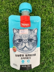 Súp thưởng Wanpy cho mèo siêu thơm nắp vặn 90g vị gà