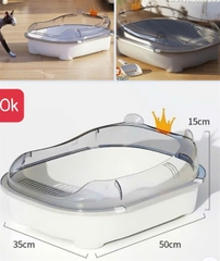 Khay vệ sinh tai gấu vương miện kèm xẻng cho mèo