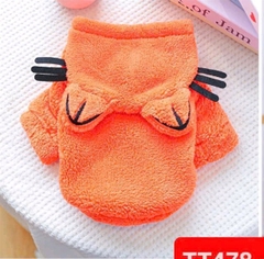 áo nỉ lông thú cưng mèo cam smlxl