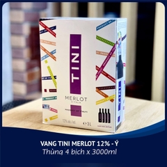 Rượu vang bịch đỏ chát Tini Merlot 12% 3L
