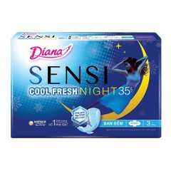 Băng vệ sinh đêm Diana Sensi Cool Fresh 3 miếng 35cm