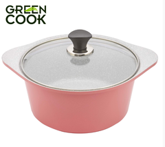 Nồi đúc Ceramic vân đá đáy từ Green Cook 24cm GCS02-24IH