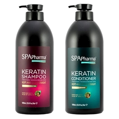 Bộ Gội, xả Spa Pharma Keratin ROSE phục hồi tóc hư tổn 1000ml Israel
