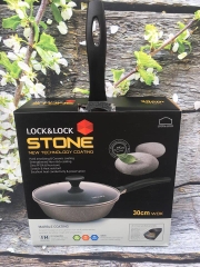 Chảo đá sâu lòng có vung kính Lock&lock Stone 30cm LCA6305D