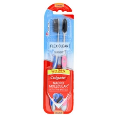 Set 2 Bàn chải Colgate Flex Clean Slimsoft Charcoal Twinx72