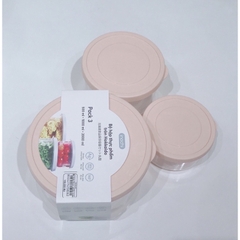 Bộ 3 hộp đựng thực phẩm tròn Inochi Hokkaido 500-1000-2000ml