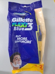 Bộ 6 dao cạo 3 lưỡi cán xanh đen Gillette Blue III Flexi