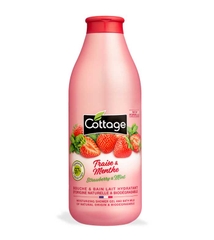 Sữa tắm dưỡng thể Cottage hương Dâu và Bạc hà 750ml Pháp