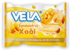 Bánh mì sandwich VELA vị xoài 45g