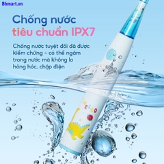 Bàn chải điện Brushie Kids cao cấp đầu lông siêu mềm ,3 chức năng cho bé từ 3 tuổi