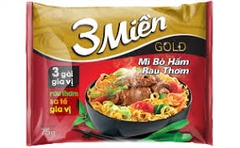 Mì 3 miền Gold bò hầm rau thơm 75g*30