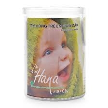 Tăm bông Hana hộp tròn trẻ em 200 chiếc