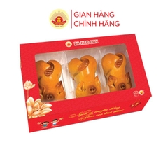 Bánh nướng Bảo Minh nhân đậu xanh hộp 3 heo con 150g