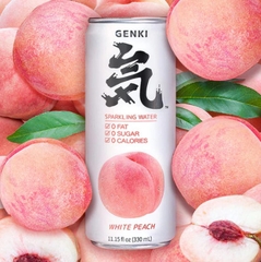 Nước có gas Genki Sparkling vị đào Singapore 330ml