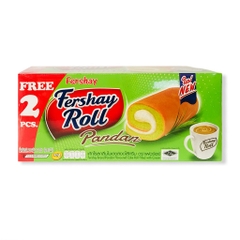 Bánh bông lan cuộn kem vị lá dứa Fershay Roll Thái Lan 240g