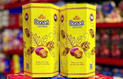 Kẹo cứng sữa trái cây Bonart nhân sốt trái cây hình lục giác Thổ Nhĩ Kì 150g
