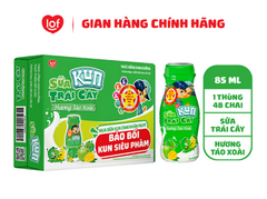 Sữa trái cây hương táo xoài Kun chai 85ml*48