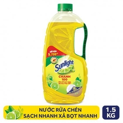 Nước rửa chén Sunlight chanh 1,5kg (giá cài 38.000)