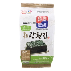 Rong biển ăn liền vị trà xanh HACCP Hàn Quốc 4g