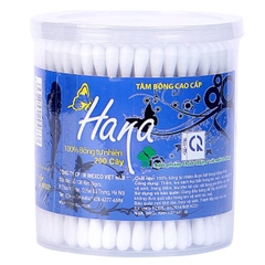 Tăm bông Hana hộp tròn 200 chiếc