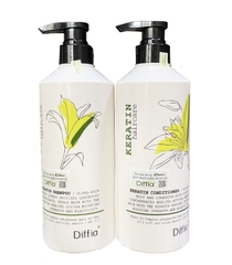 Cặp Gội, xả Keratin Diffia phục hồi tái sinh tóc 758ml