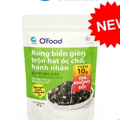Rong biển giòn trộn óc chó,hạnh nhân cho bé O’Food 30g